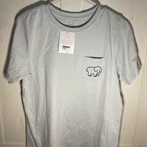 Ivory Ella stone Blue Short Sleeve Tee botanical elephant size small NWT